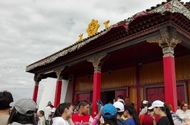 Ustuu-Khuree Buddhist temple in Chadan, Tuva. During Khoroo ceremony, July 2017