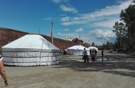 Tuvinian jurts, festival of Tuvinian national food, stadium of Chadan, July 2017